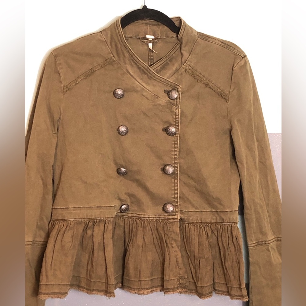 Free People Ruffle Hem Military Jacket - Picture 4 of 6
